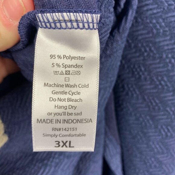 Lularoe Women's Blue Textured Stretch Fit and Flare Half Sleeve Nicole Dress 3XL - Picture 4 of 5